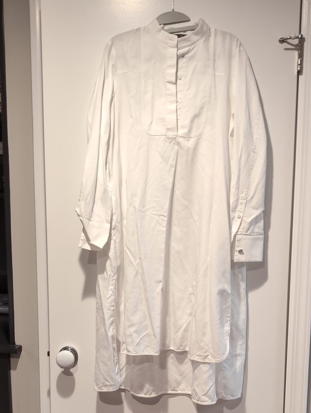 White Long Sleeve Tunic Dress
